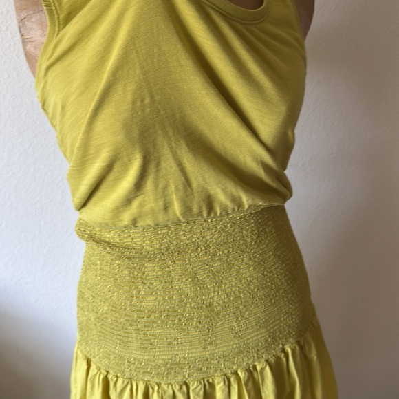 National Ltd sz XS cotton bright yellow tank dress with elastic fold over waist - Picture 2 of 9